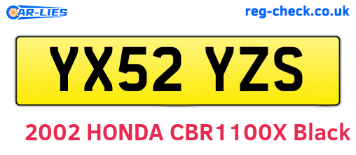 YX52YZS are the vehicle registration plates.