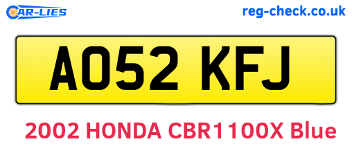 AO52KFJ are the vehicle registration plates.