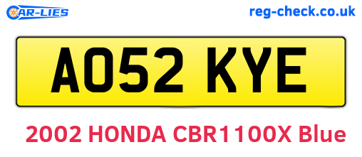 AO52KYE are the vehicle registration plates.