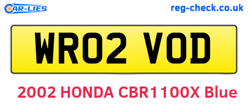 WR02VOD are the vehicle registration plates.