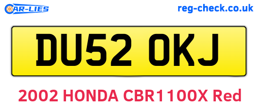 DU52OKJ are the vehicle registration plates.