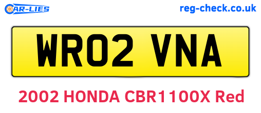 WR02VNA are the vehicle registration plates.