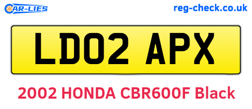 LD02APX are the vehicle registration plates.