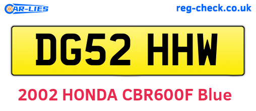 DG52HHW are the vehicle registration plates.