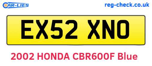 EX52XNO are the vehicle registration plates.