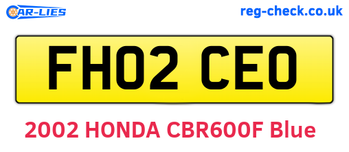 FH02CEO are the vehicle registration plates.