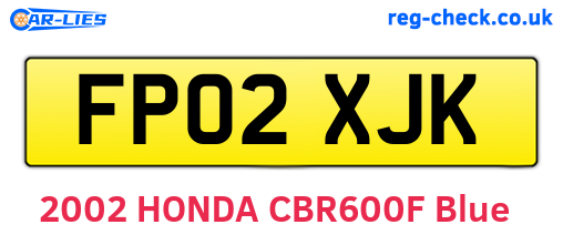FP02XJK are the vehicle registration plates.