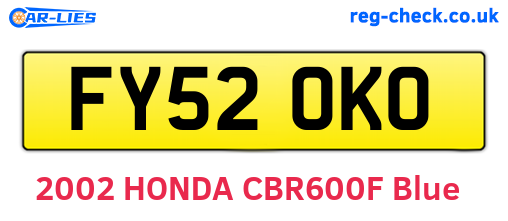 FY52OKO are the vehicle registration plates.