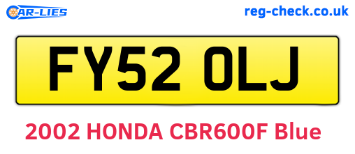 FY52OLJ are the vehicle registration plates.