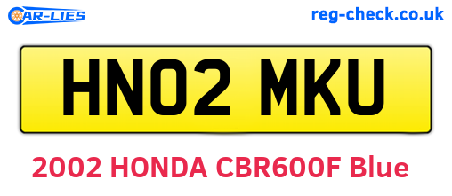 HN02MKU are the vehicle registration plates.
