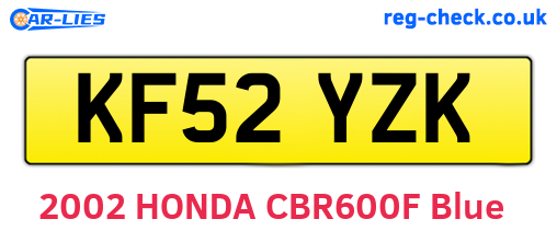KF52YZK are the vehicle registration plates.