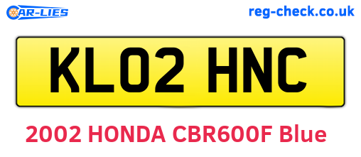 KL02HNC are the vehicle registration plates.