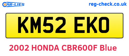 KM52EKO are the vehicle registration plates.