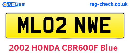 ML02NWE are the vehicle registration plates.