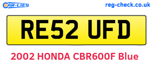 RE52UFD are the vehicle registration plates.