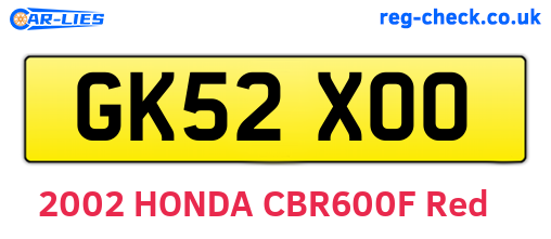 GK52XOO are the vehicle registration plates.