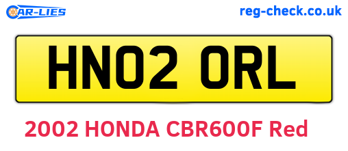 HN02ORL are the vehicle registration plates.