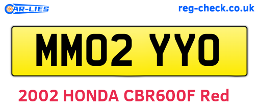 MM02YYO are the vehicle registration plates.