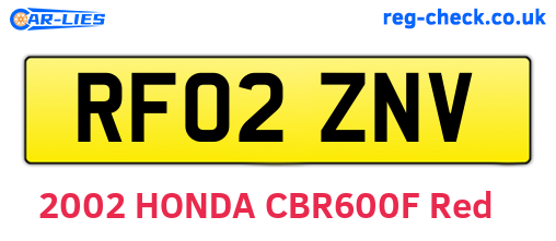 RF02ZNV are the vehicle registration plates.