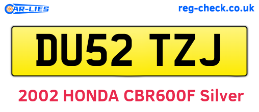 DU52TZJ are the vehicle registration plates.