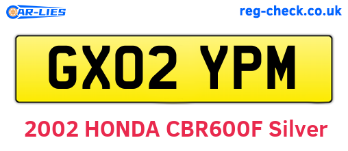 GX02YPM are the vehicle registration plates.