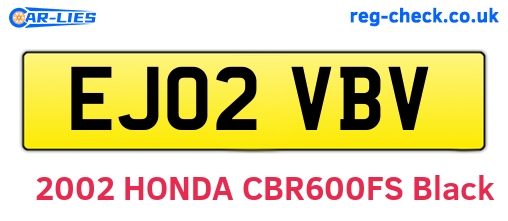 EJ02VBV are the vehicle registration plates.