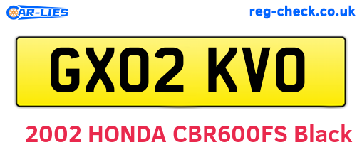 GX02KVO are the vehicle registration plates.