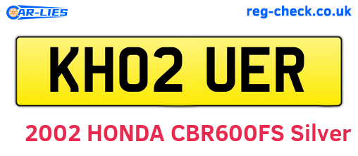 KH02UER are the vehicle registration plates.