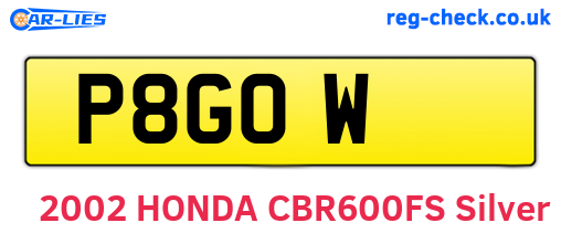 P8GOW are the vehicle registration plates.