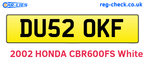 DU52OKF are the vehicle registration plates.