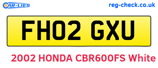 FH02GXU are the vehicle registration plates.