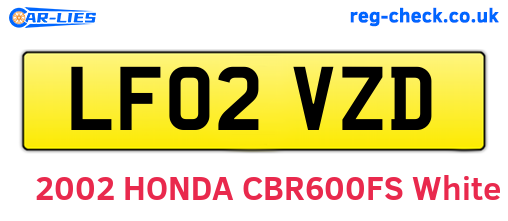 LF02VZD are the vehicle registration plates.