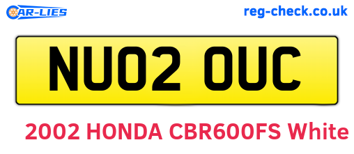 NU02OUC are the vehicle registration plates.
