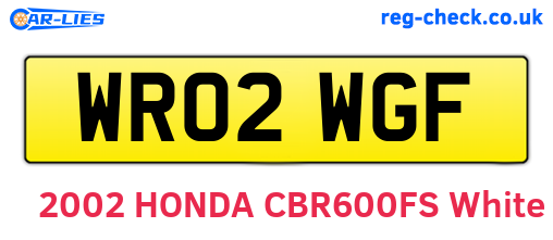 WR02WGF are the vehicle registration plates.