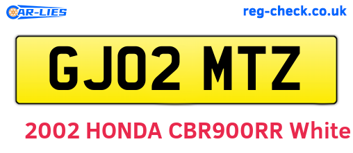 GJ02MTZ are the vehicle registration plates.