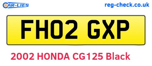 FH02GXP are the vehicle registration plates.