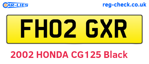 FH02GXR are the vehicle registration plates.