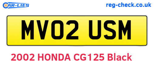 MV02USM are the vehicle registration plates.