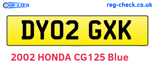 DY02GXK are the vehicle registration plates.