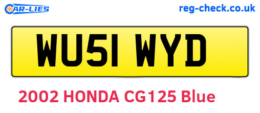 WU51WYD are the vehicle registration plates.