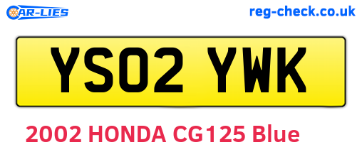 YS02YWK are the vehicle registration plates.