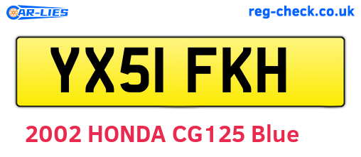 YX51FKH are the vehicle registration plates.