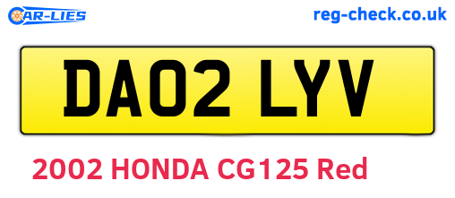 DA02LYV are the vehicle registration plates.