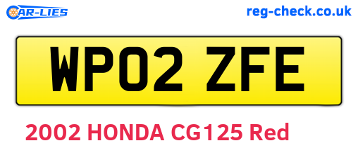 WP02ZFE are the vehicle registration plates.