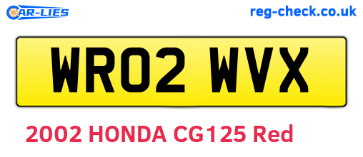 WR02WVX are the vehicle registration plates.