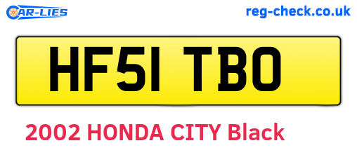 HF51TBO are the vehicle registration plates.