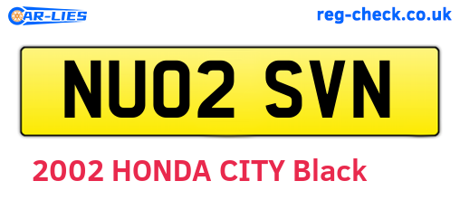 NU02SVN are the vehicle registration plates.