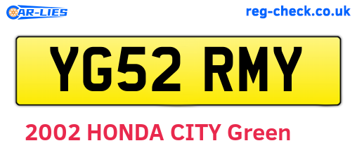 YG52RMY are the vehicle registration plates.