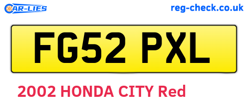 FG52PXL are the vehicle registration plates.