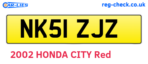 NK51ZJZ are the vehicle registration plates.